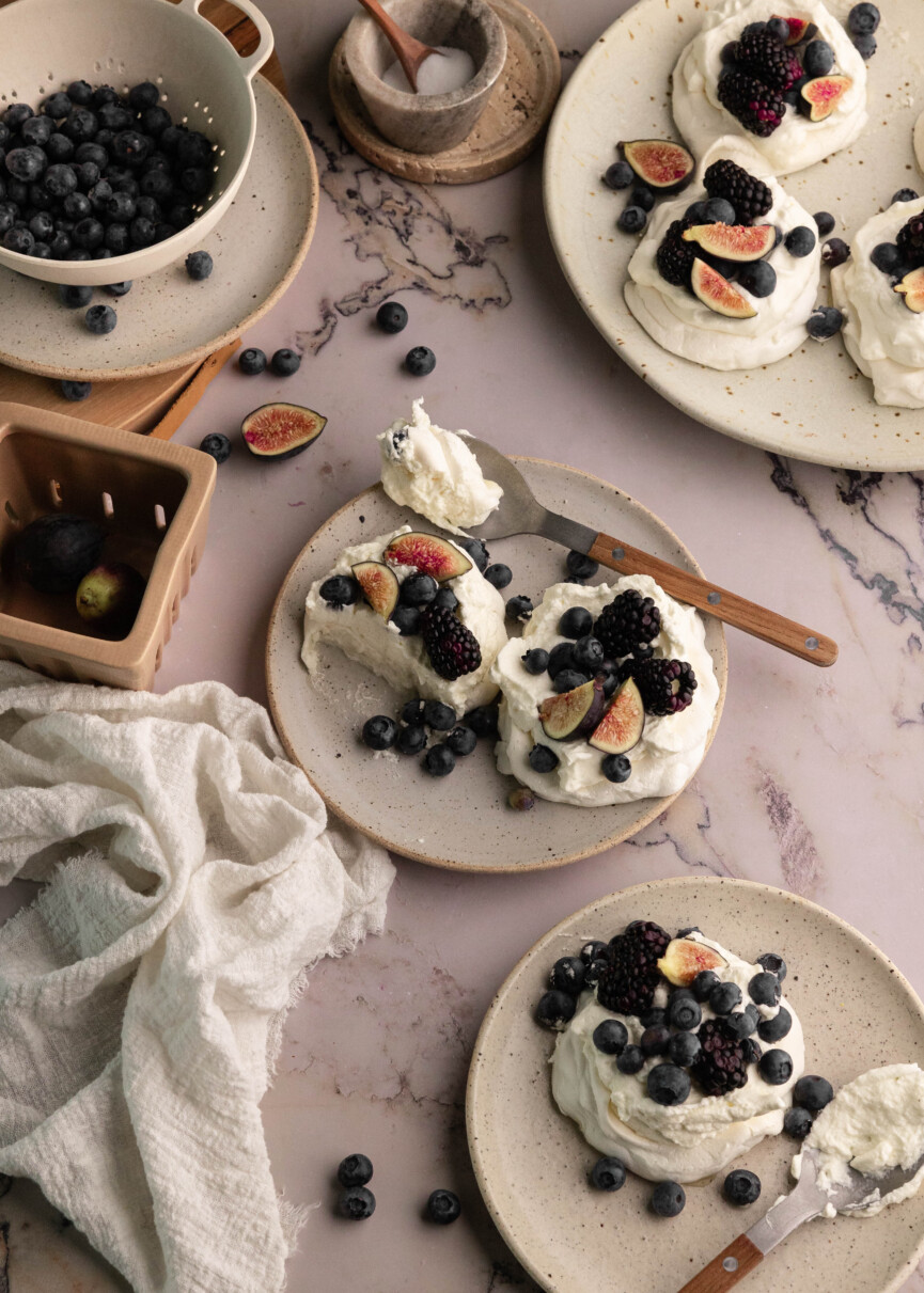 Mini pavlovas para o verão