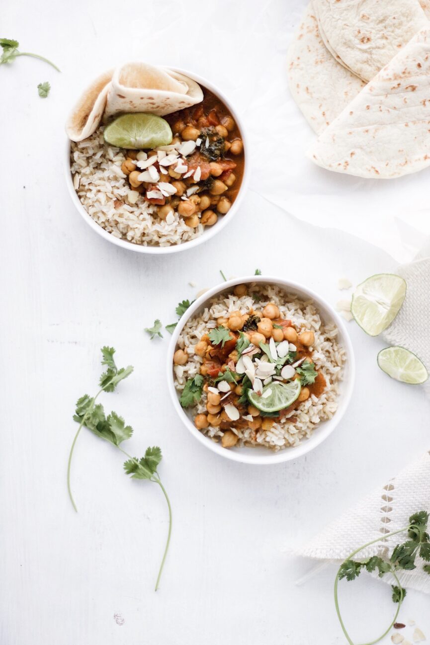 Curry de abóbora e grão-de-bico