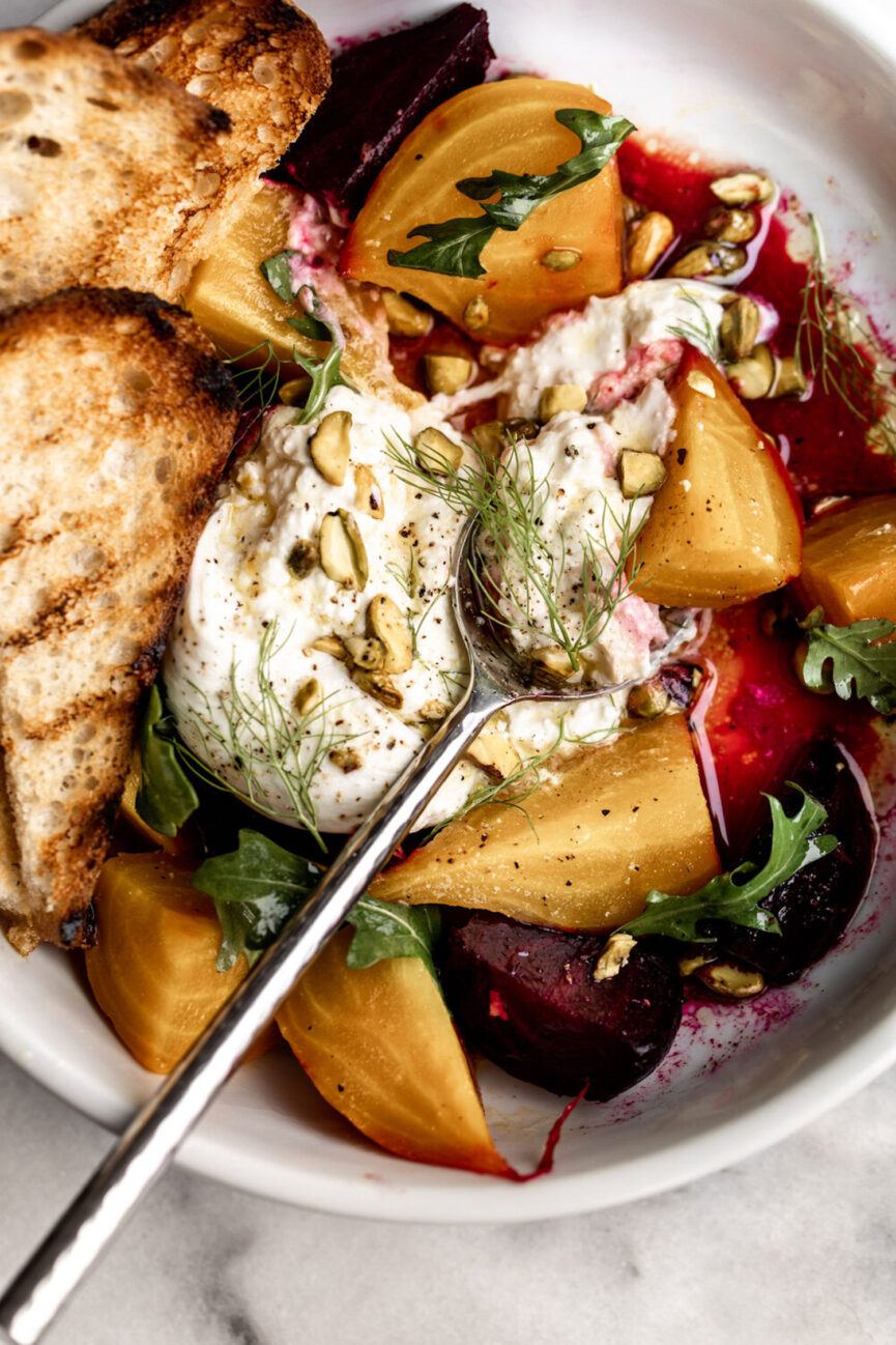 Roasted Beet Salad With Burrata from Cooking With Cocktail Rings