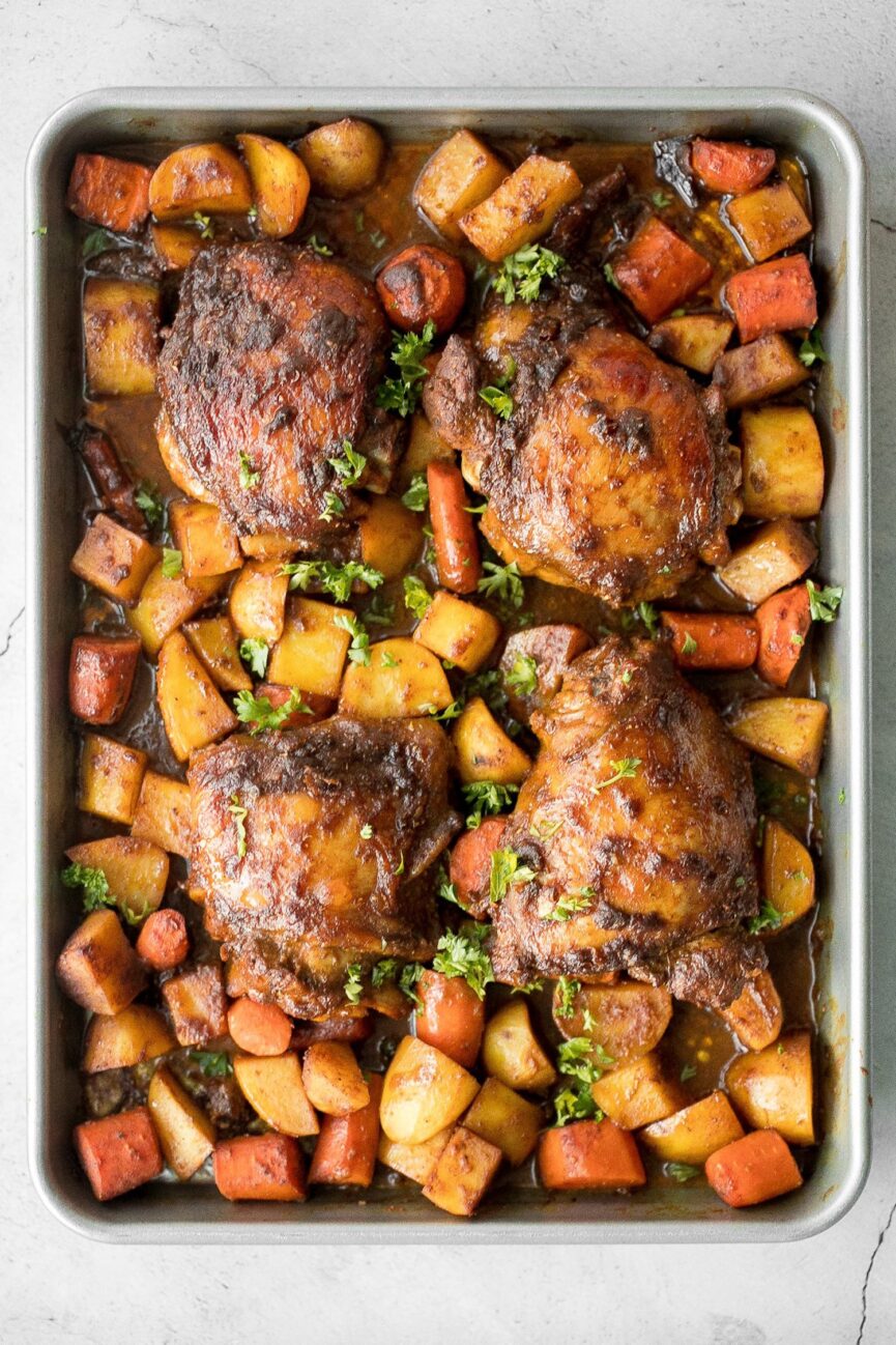 Sheet Pan Curry Chicken and Vegetables from Ahead of Thyme