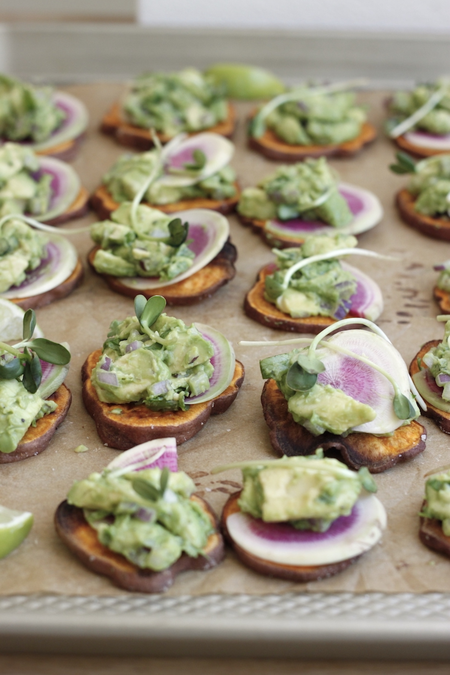 Sweet Potato Guacamole Toasts