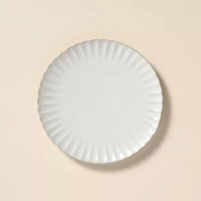 Scalloped Edge Stoneware Salad Plate