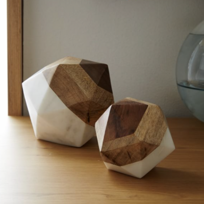 Marble Wood Geometric Objects