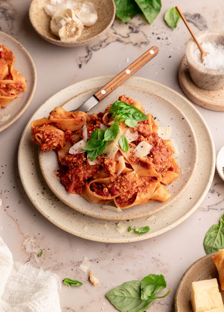 vegan mushroom Bolognese