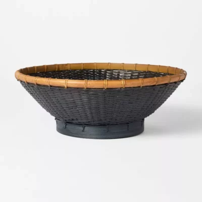 Round Bamboo Decorative Woven Bowl