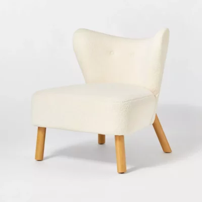 Sculpted Faux Shearling Accent Chair