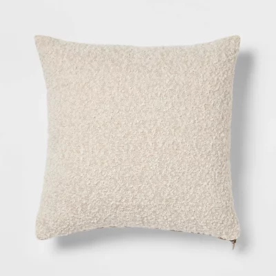 Woven Boucle Square Throw Pillow