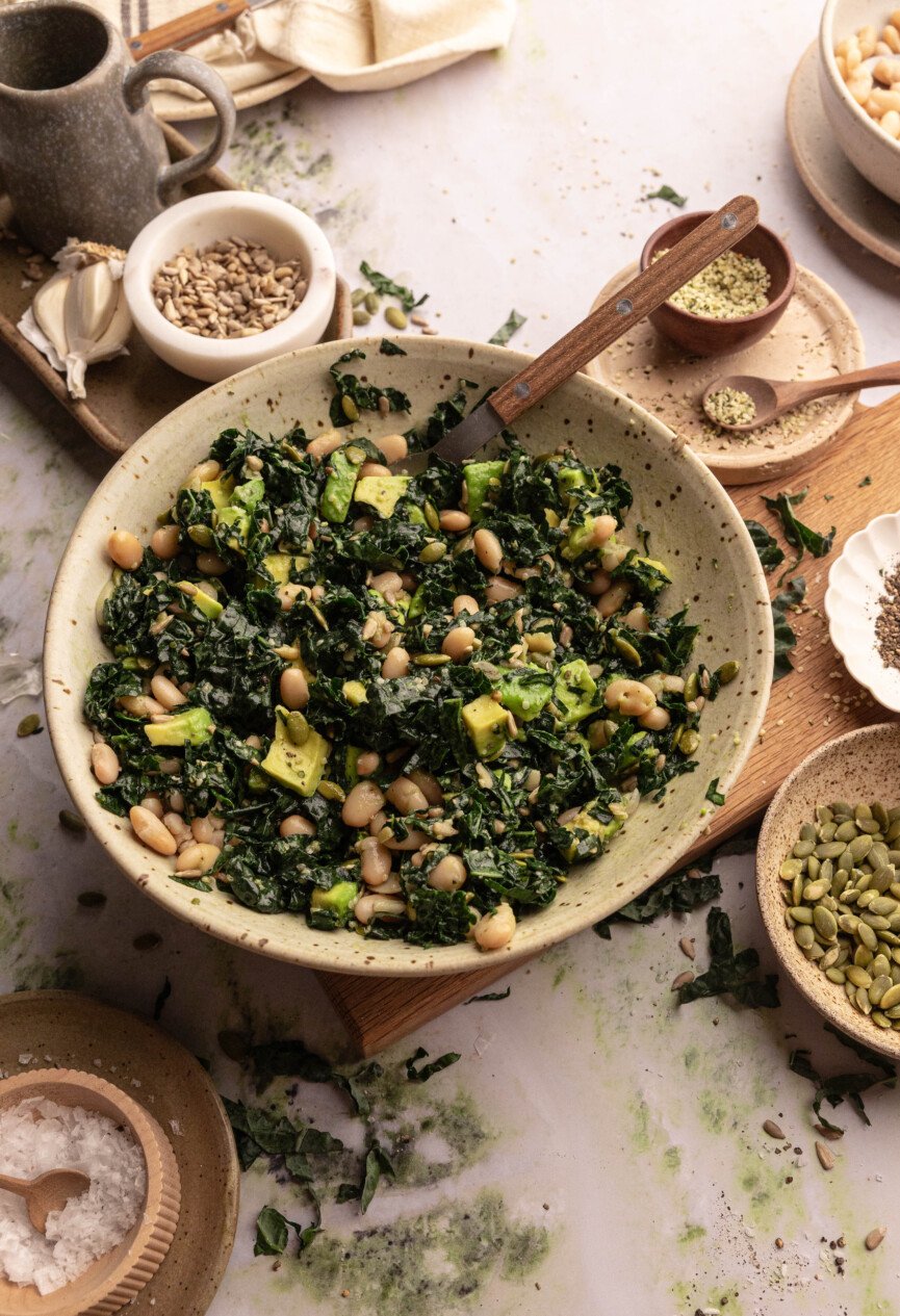 melhor salada de couve com feijão branco