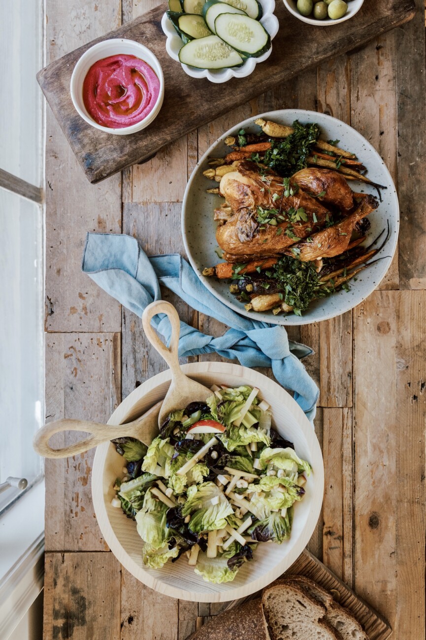 Cena de otoño de Betsy Sadler en Los Ángeles: acción de gracias, pollo