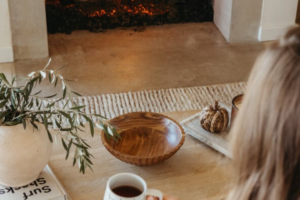 Cozy fall fireplace