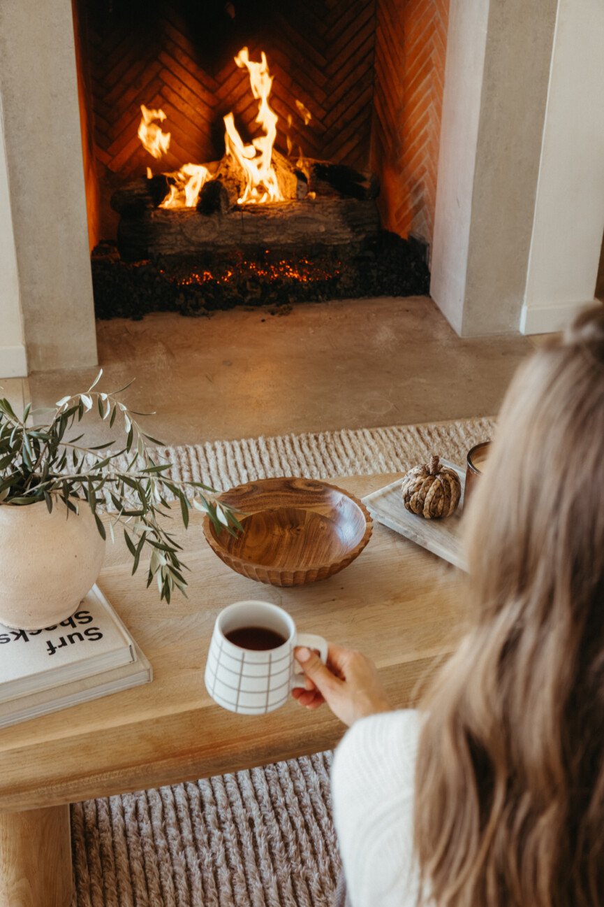 Cozy fall fireplace