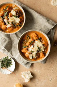 Creamy pumpkin gnocchi