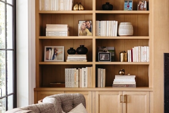 Modern living room bookshelf