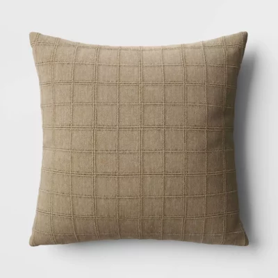 Woven windowpane pillow