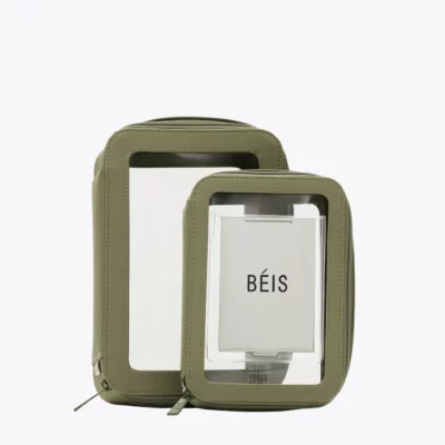 BÉIS 'The In Flight Cosmetic Set' in Olive