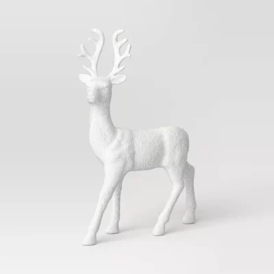 Glittered Deer Christmas Animal Sculpture