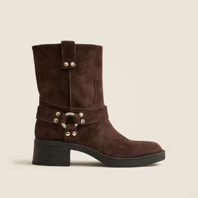 J.Crew Moto Ankle Boots in Suede