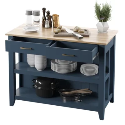 Spence Wood Kitchen Island Set