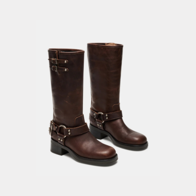 Steve Madden ASTOR Brown Leather Knee-High Boot