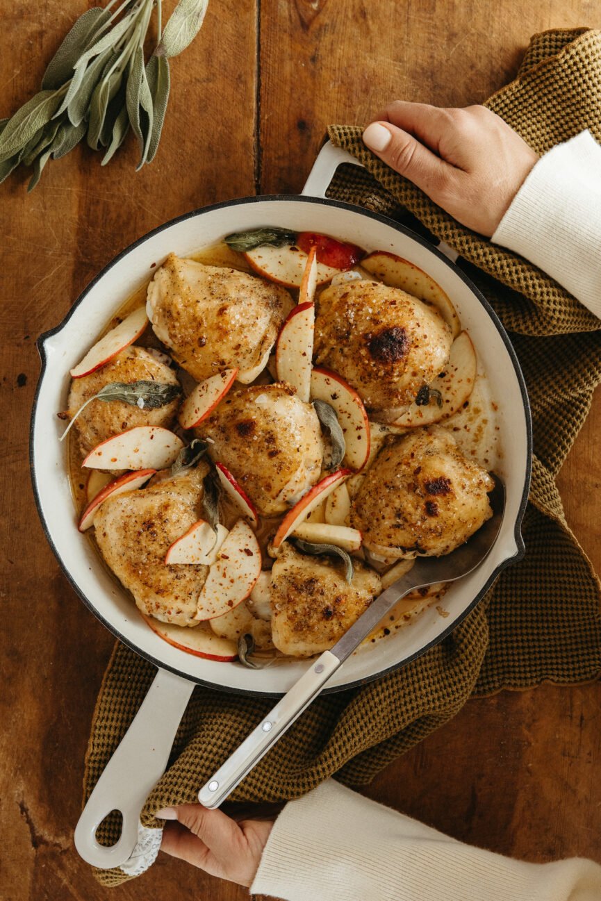 cider braised chicken thighs