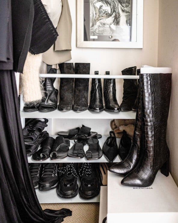 Fall boots in closet.