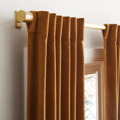 Worn velvet curtain, West Elm