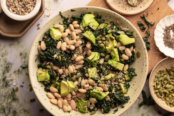 Kale white bean salad