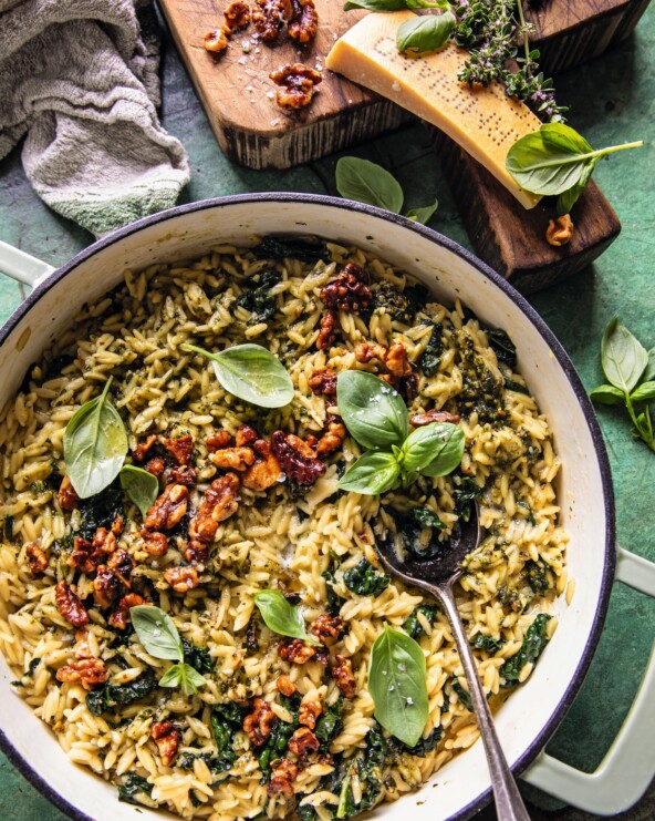 lemon pesto orzo