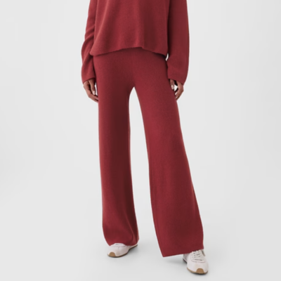 CashSoft Shaker-Stitch Sweater Pants