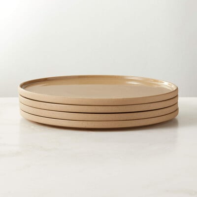 Darra Natural Recycled Stoneware Dinner Plates, CB2