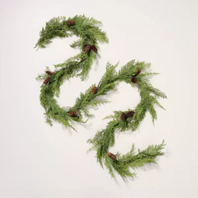 Faux Cedar Drapery Christmas Garland