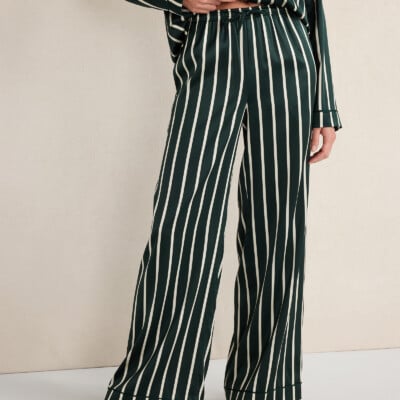 Washable Silk Pinstripe Pajama Pants