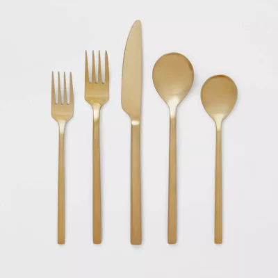 20pc Ashby Flatware Set Champagne