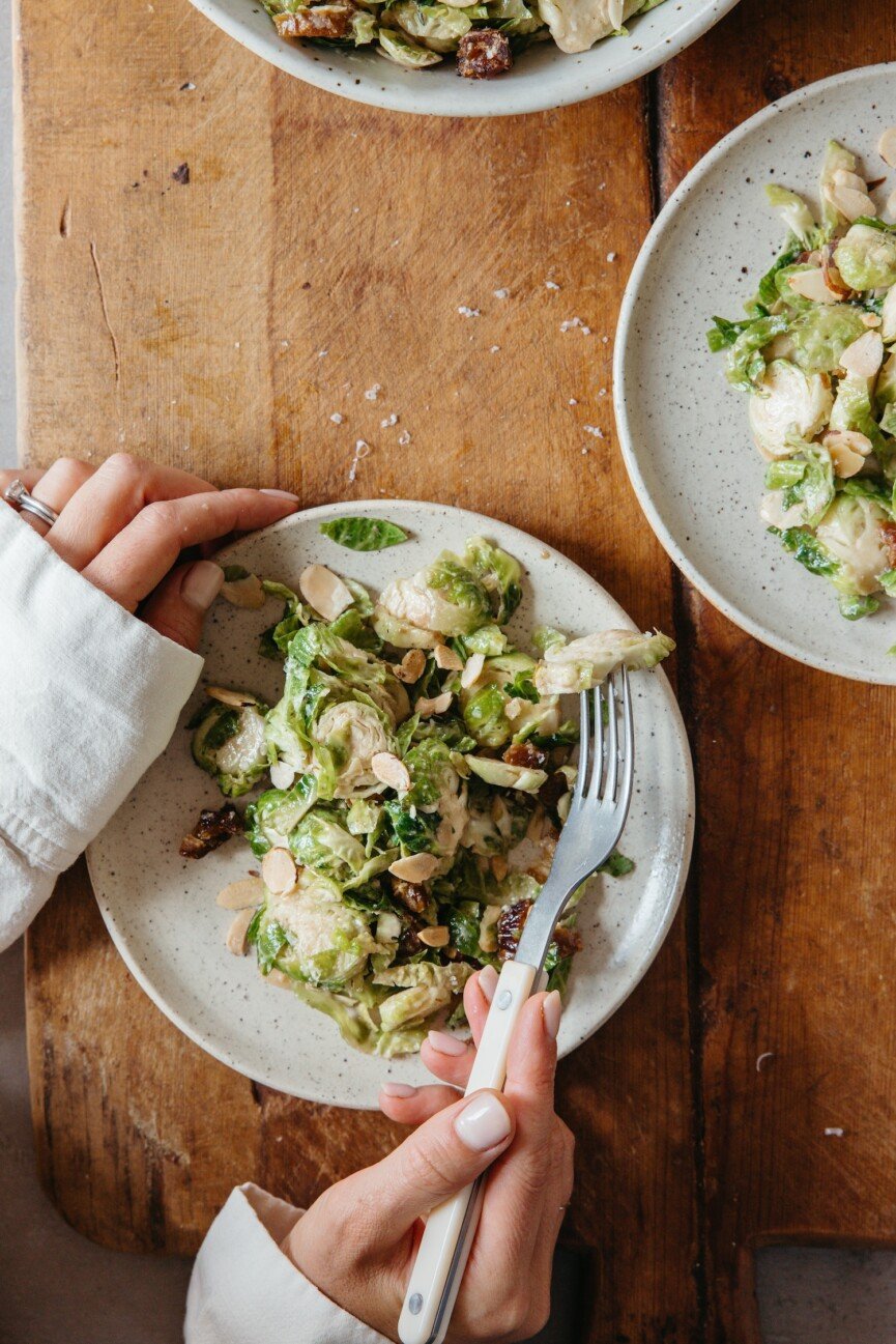 shaved brussels sprouts salad with lemon vinaigrette