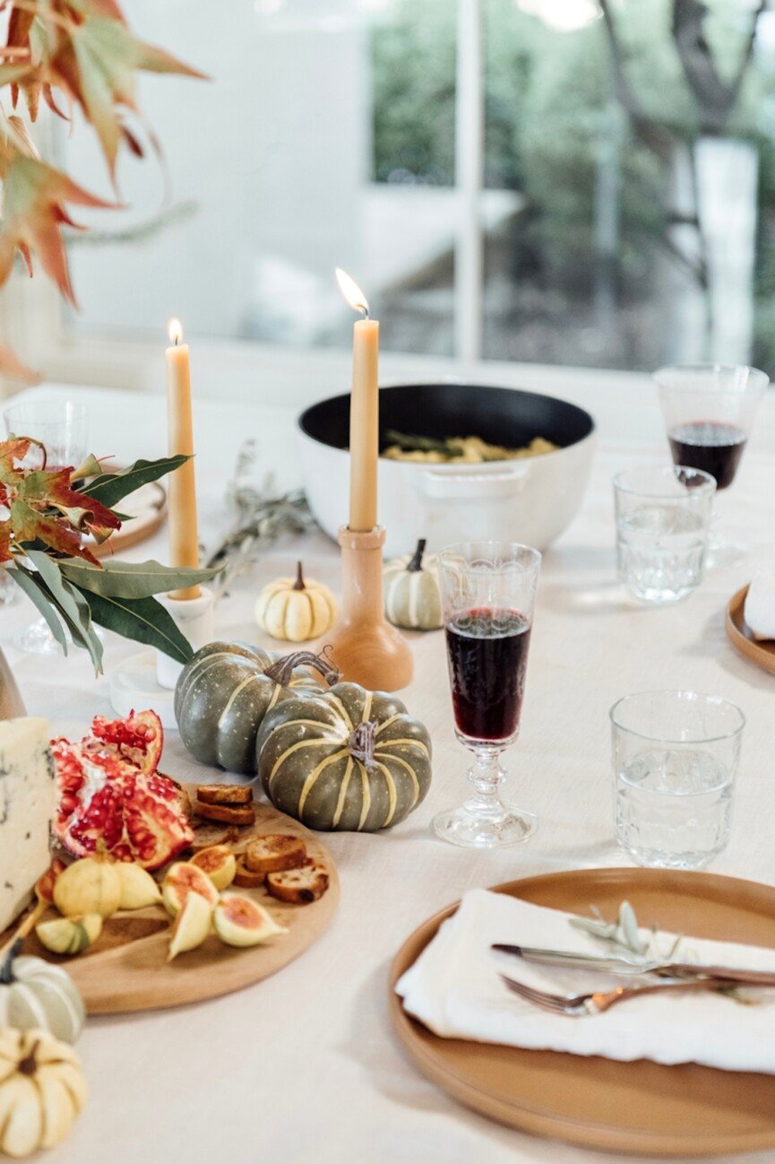 Pumpkins on Thanksgiving table