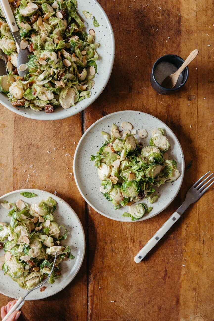 shaved brussels sprouts salad with lemon vinaigrette