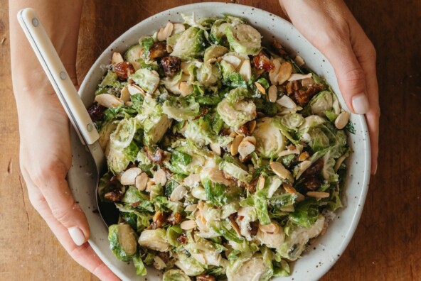 shaved brussels sprouts salad with lemon vinaigrette