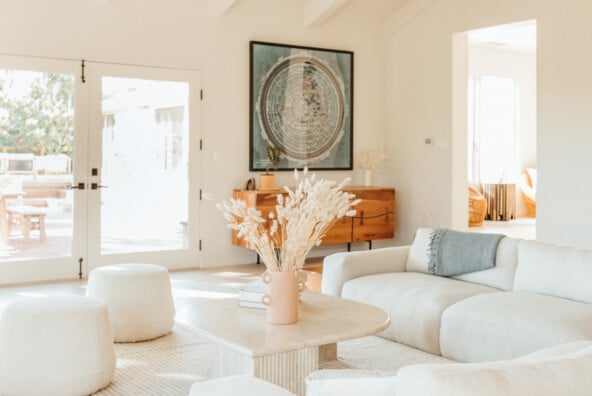 Bright white living room