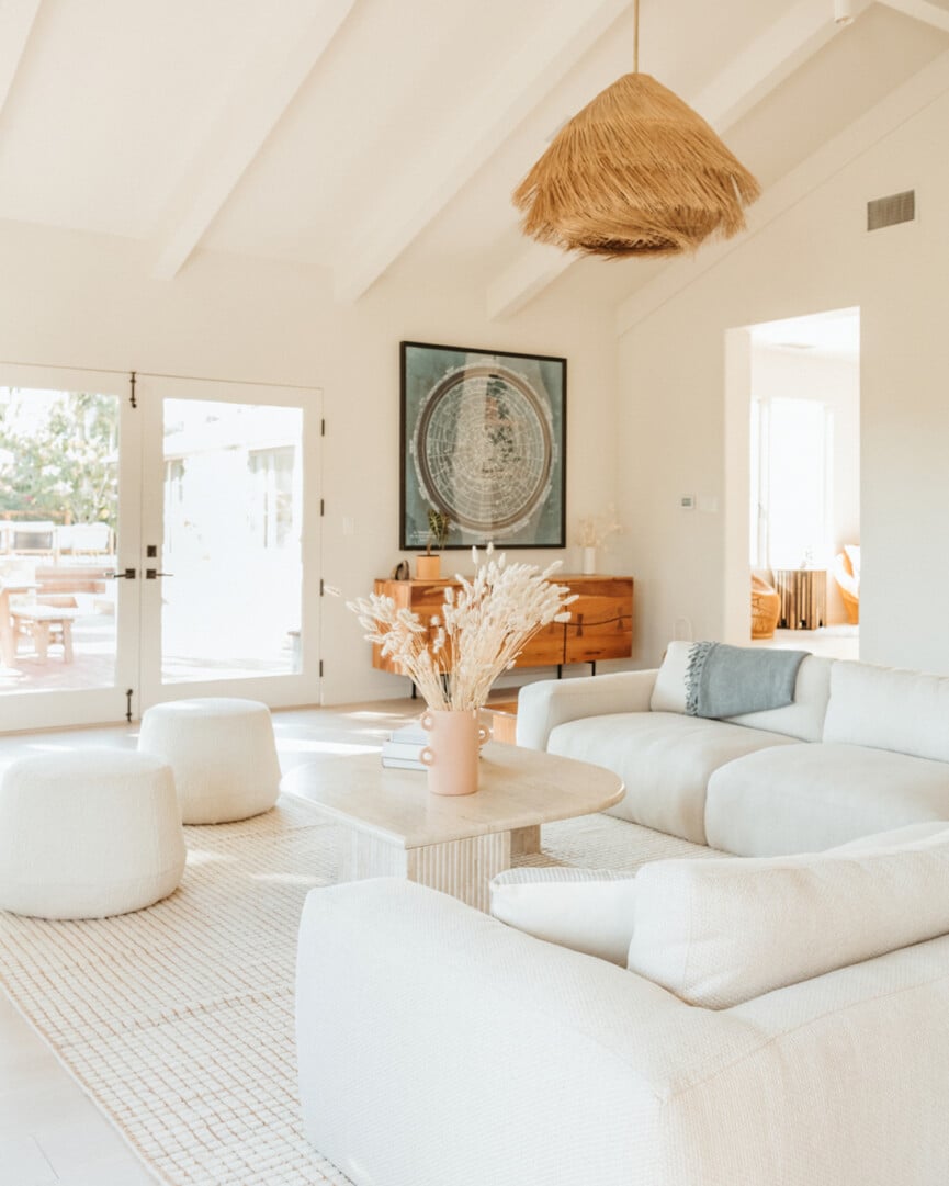 Bright white living room