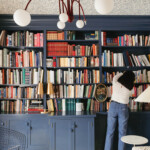 Dark moody bookcase