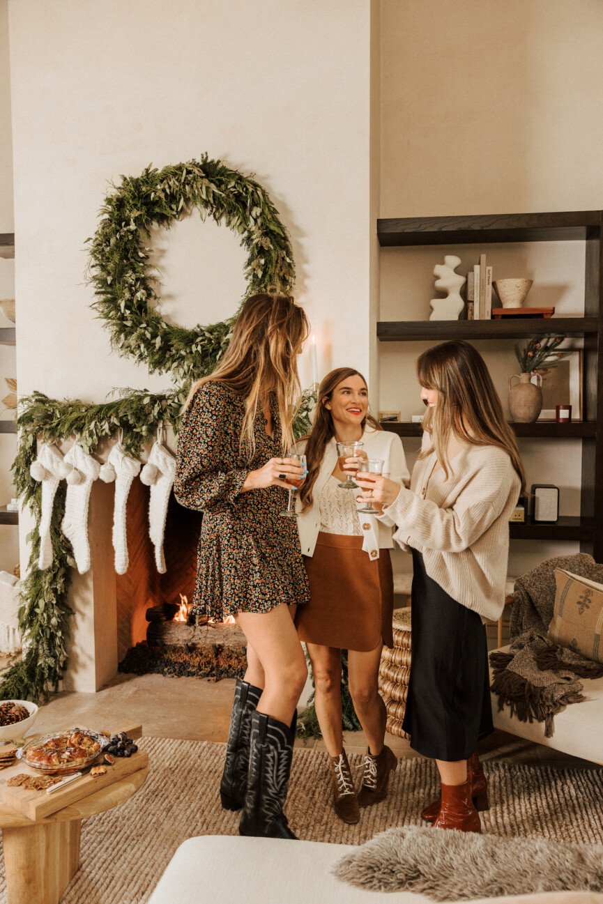 Friends at holiday party - Rosee Qualls, Claire Zinnecker, Whit McGuire