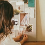 camille styles with vision board