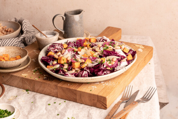 winter chopped salad with radicchio