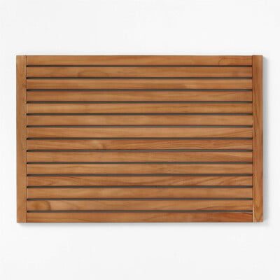 Lateral Natural Teak Bath Mat CB2