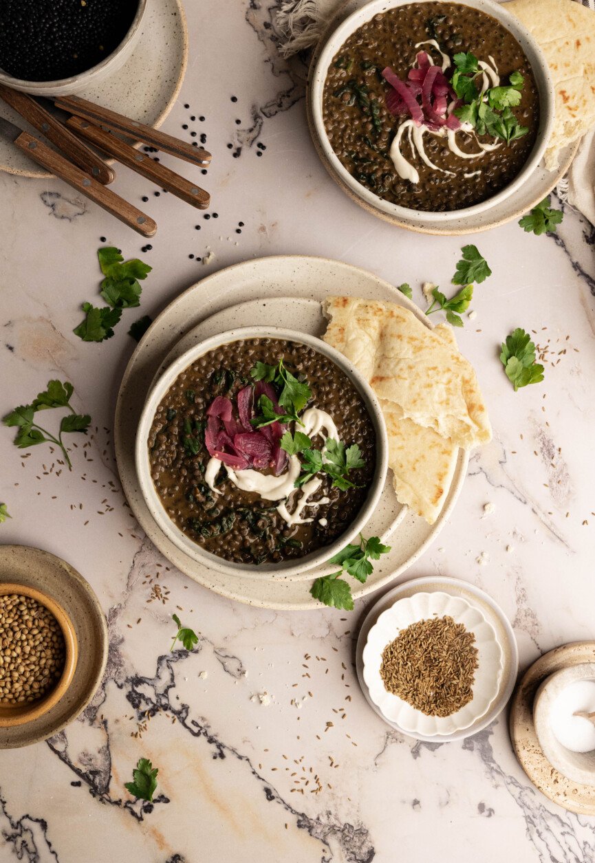 Dal de noix de coco végétalienne avec chou frisé