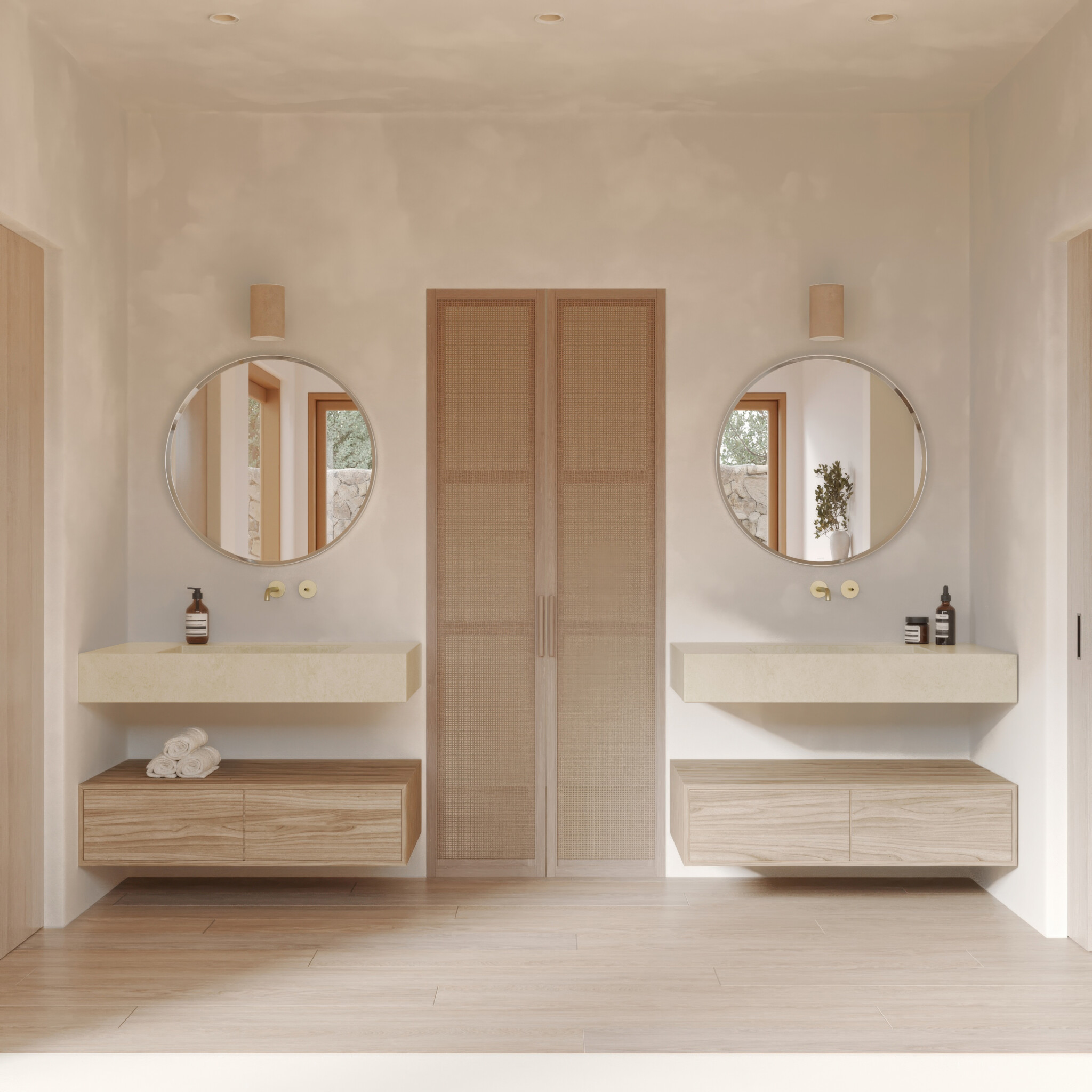 camille styles malibu primary bathroom vanity