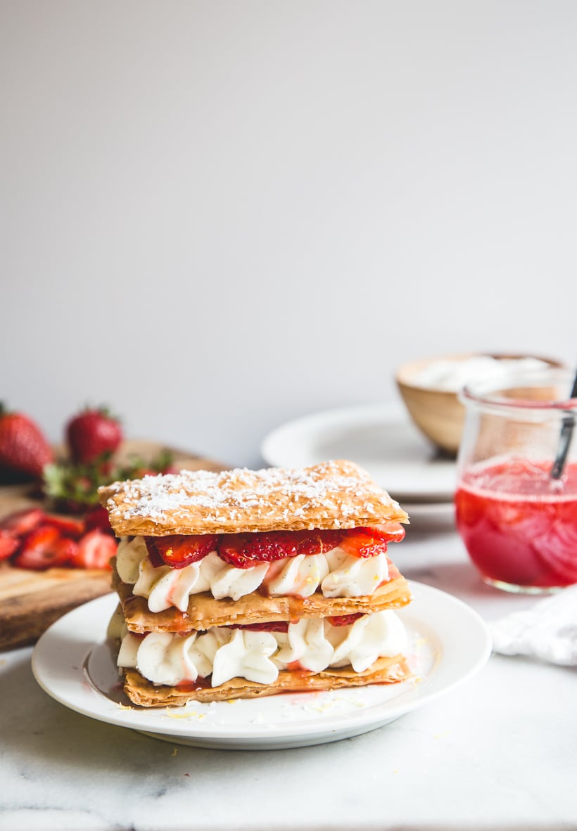 Phyllo Napoleans with Strawberries and Lemon-Vanilla Cream