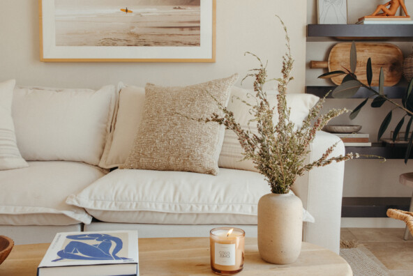 Cozy White Couch Living Room Design