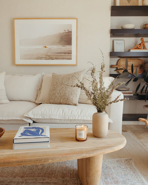 Cozy White Couch Living Room Design