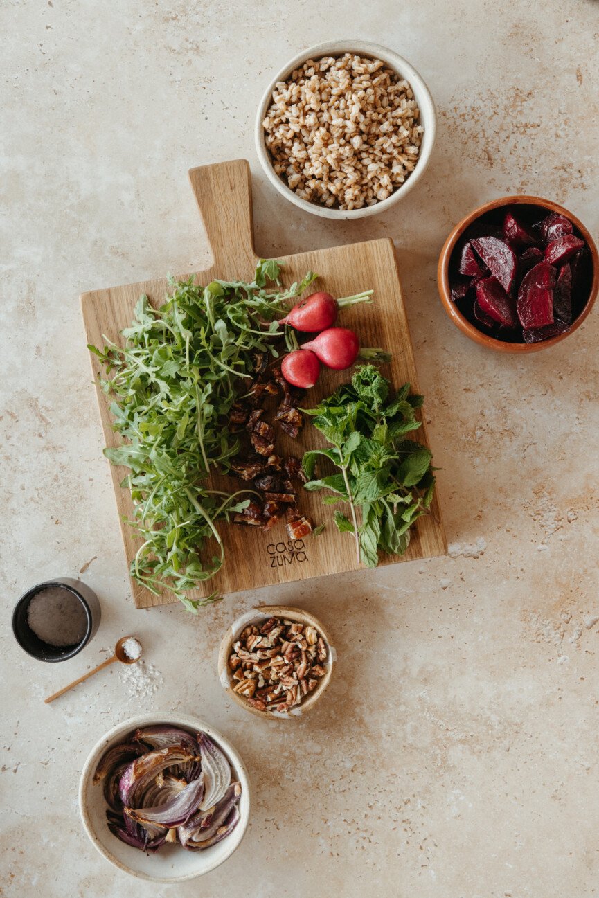 Beet goat cheese salad